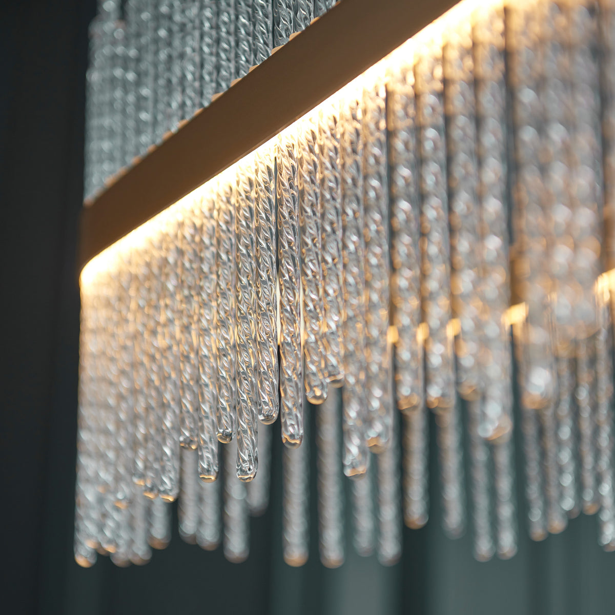 Gallery Direct Avignon Linear Pendant Light Gold, close-up of the finish and design