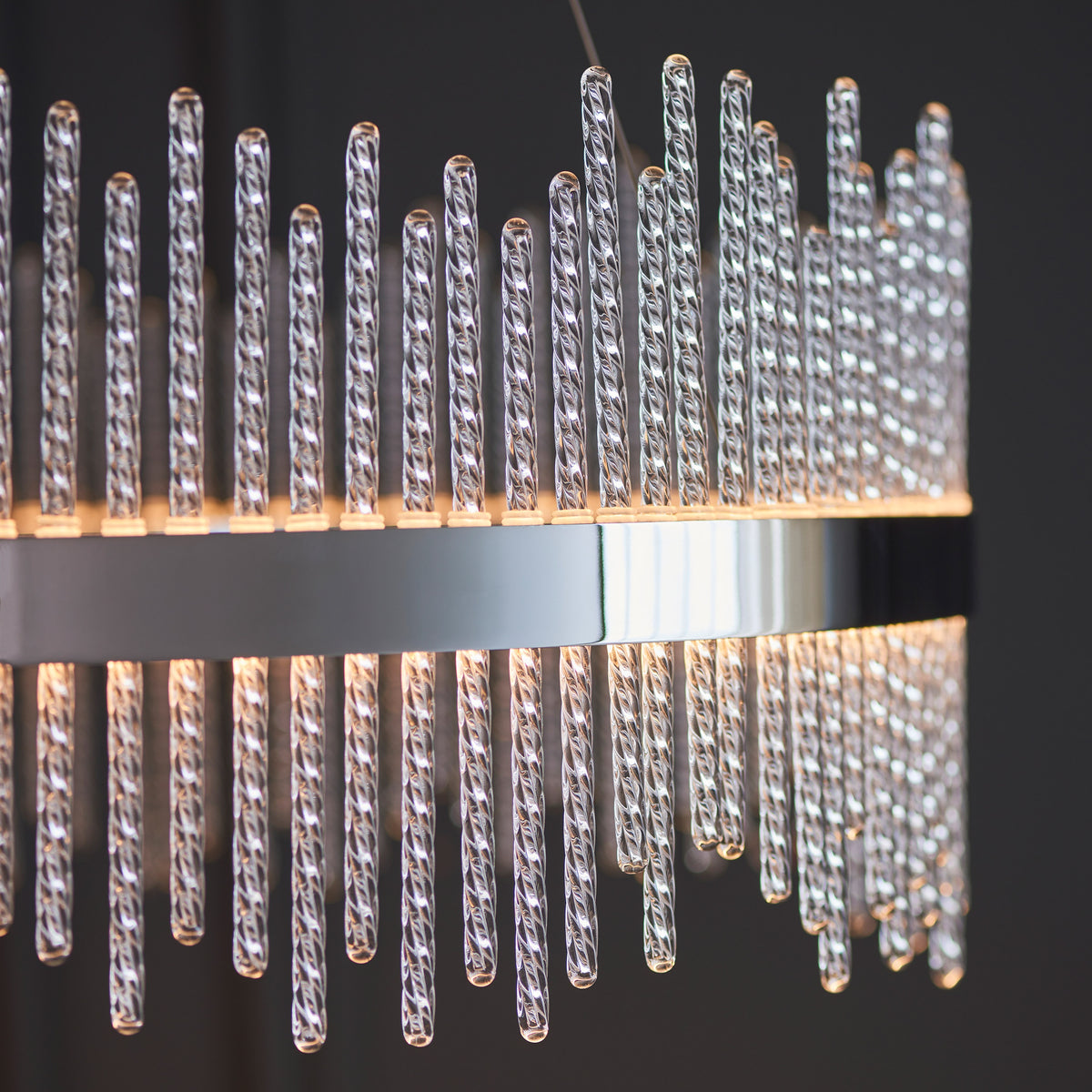 Gallery Direct Avignon Medium Pendant Light Chrome, close-up of the finish and design