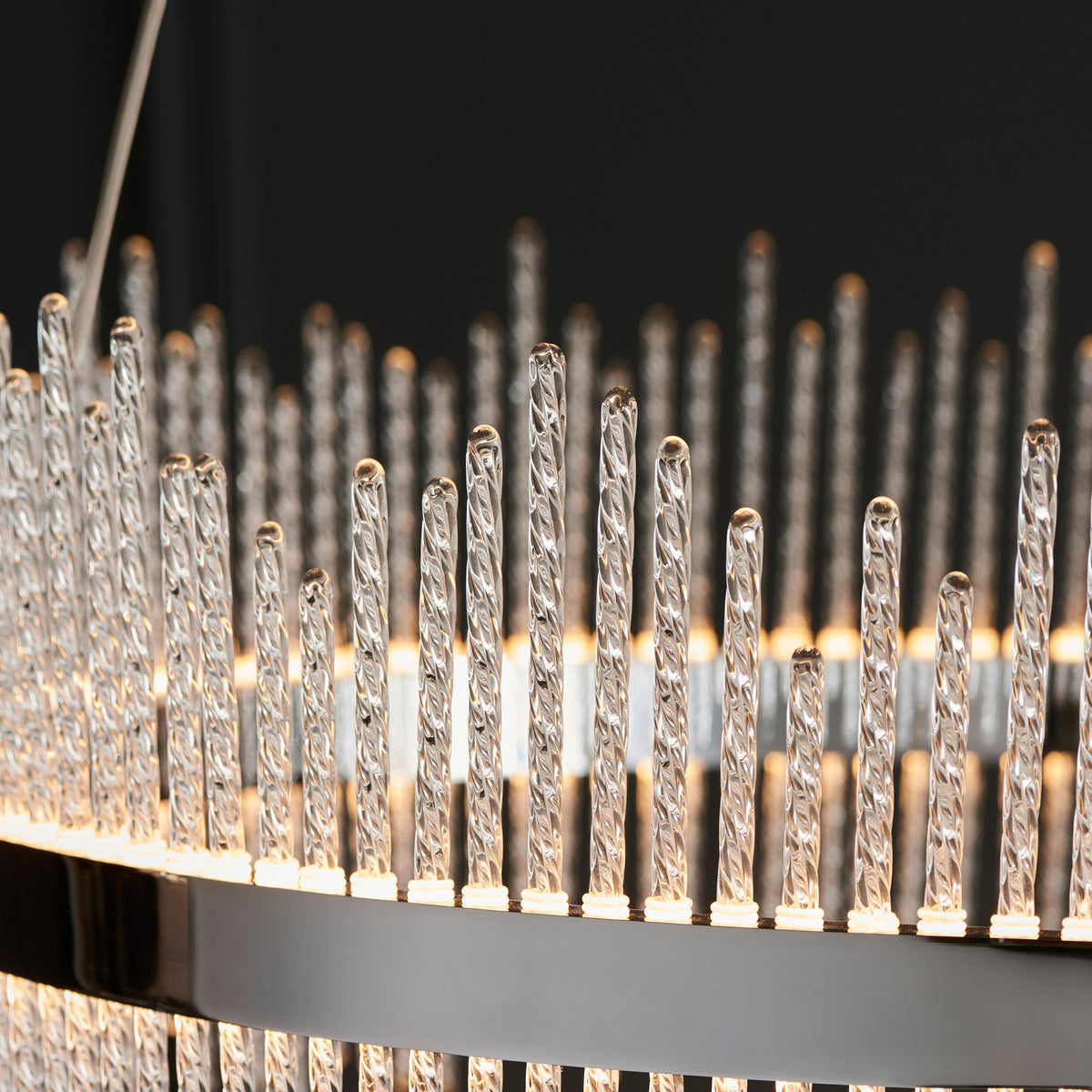 Gallery Direct Avignon Medium Pendant Light Chrome, close-up of the finish and design