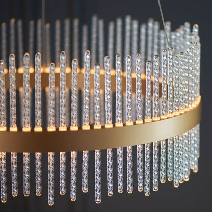 Gallery Direct Avignon Small Pendant Light Gold, close-up of the finish and design