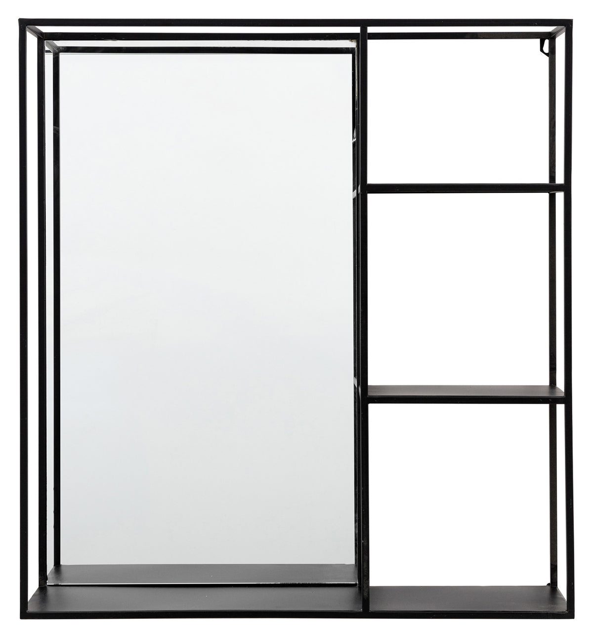 Gallery Direct Bassan Mirror Shelf Black, complete product view