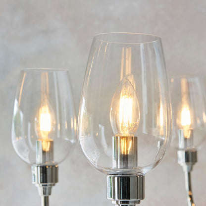 Gallery Direct Beaumont 6 Pendant Light Bright Nickel, close-up of the finish and design