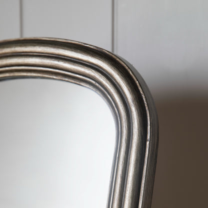 Gallery Direct Beck Cheval Brushed Brass, close-up of the mirror and frame details