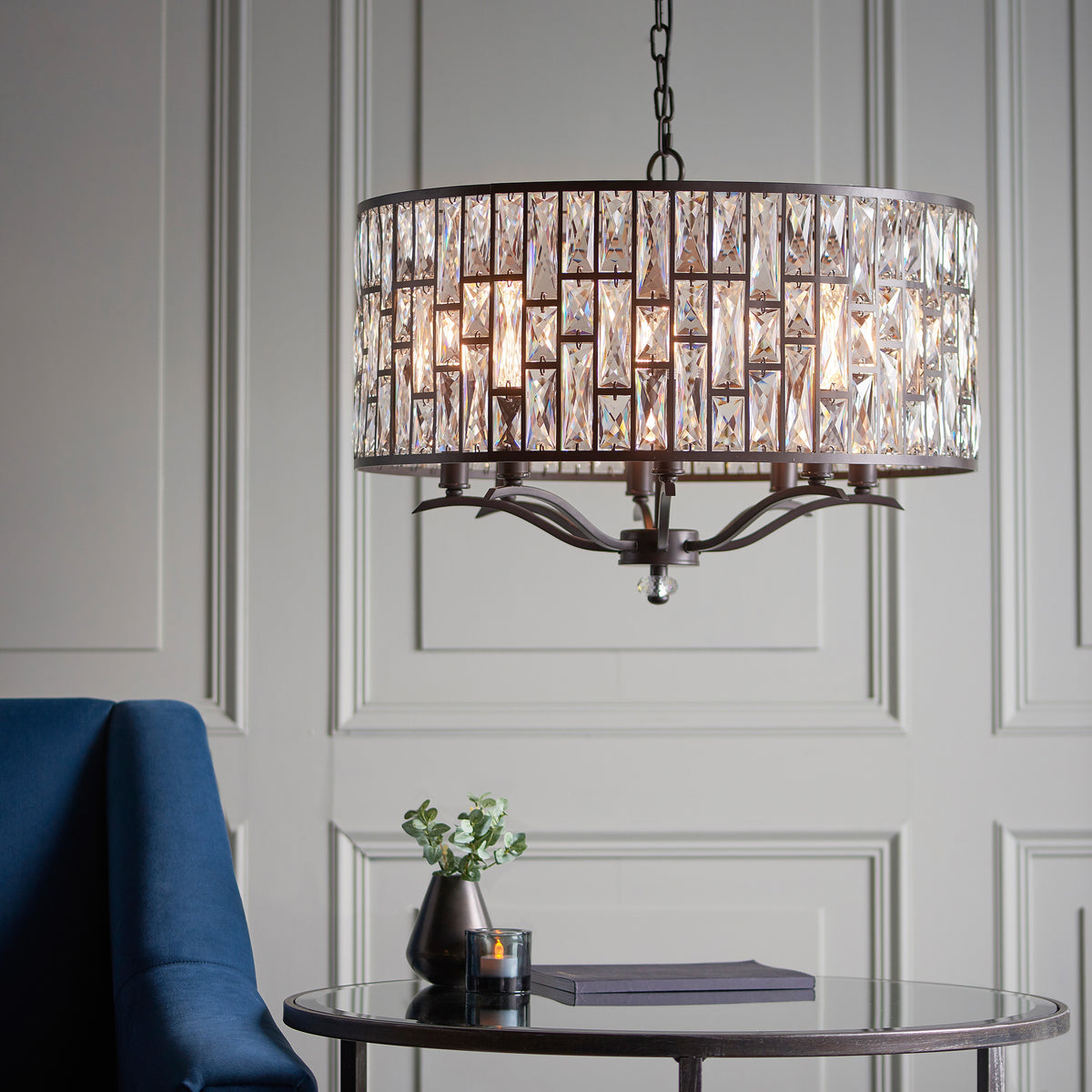 Gallery Direct Belle 8 Pendant Light, styled in a room setting