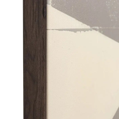 Gallery Direct Betong Abstract Framed Canvas in neutral colours with a dark wood plain frame
