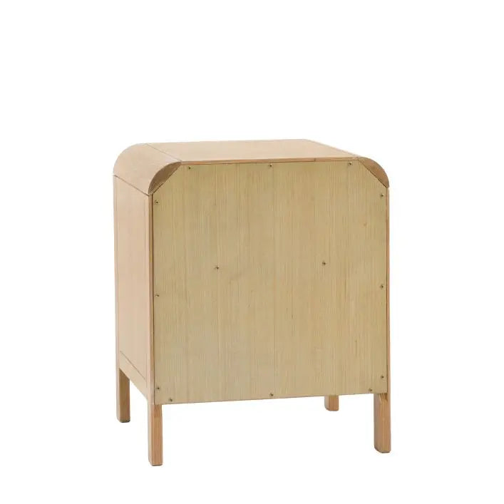 Gallery Direct Bibury 1 Drawer Bedside is constructed from oak and pine wood and veneers with a soft lime wash finish, with gently curved edges to the table top