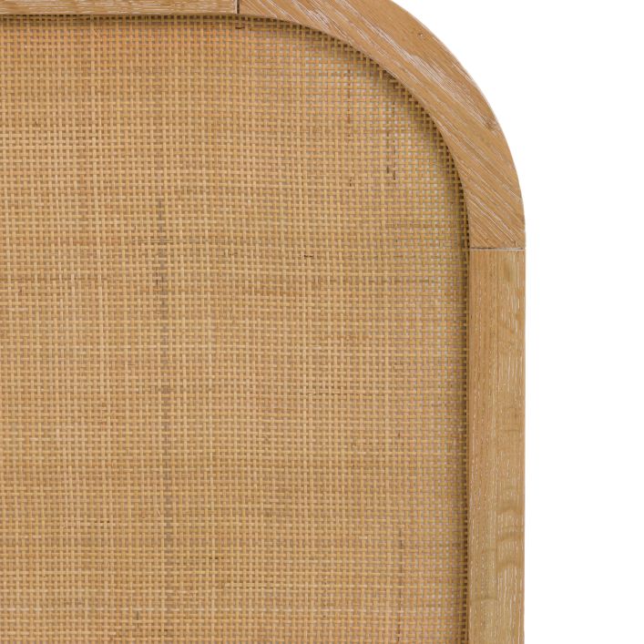 Gallery Direct Bibury Double Bed features a rattan detail headboard with curved design