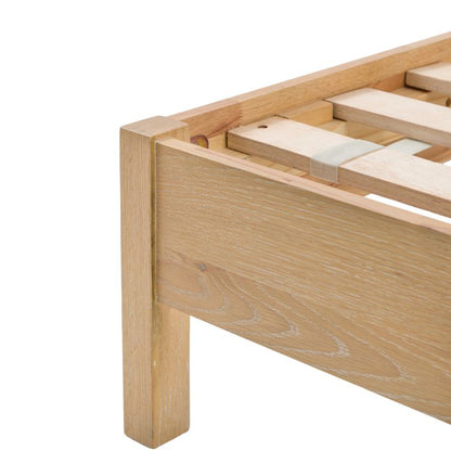 Gallery Direct Bibury King Size Bed crafted from oak and pine woods and veneers with a soft lime wash finish