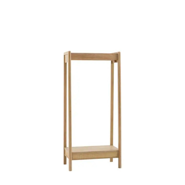 Gallery Direct Bibury Open Wardrobe crafted from oak and pine woods with rattan detailing