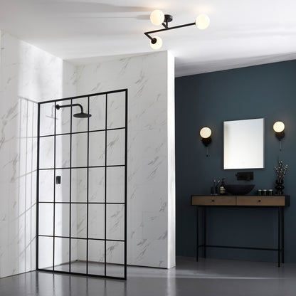 Gallery Direct Bodiam Bathroom 3 Ceiling Light Black, styled in a room setting