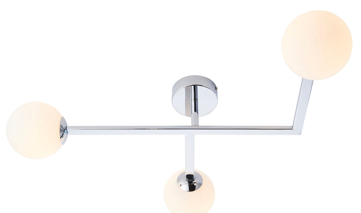 Gallery Direct Bodiam Bathroom 3 Ceiling Light Chrome, complete product view on a white background