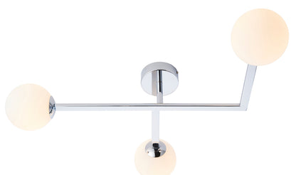 Gallery Direct Bodiam Bathroom 3 Ceiling Light Chrome, complete product view on a white background