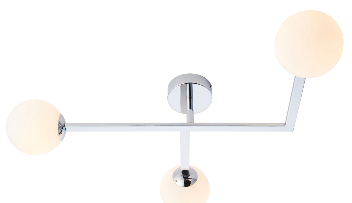 Gallery Direct Bodiam Bathroom 3 Ceiling Light Chrome, complete product view on a white background
