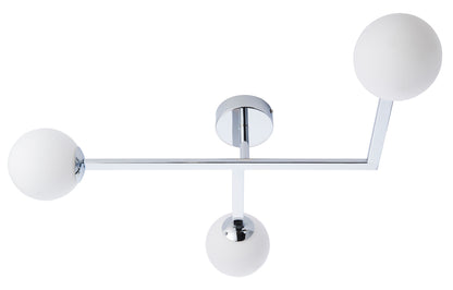 Gallery Direct Bodiam Bathroom 3 Ceiling Light Chrome, complete product view on a white background