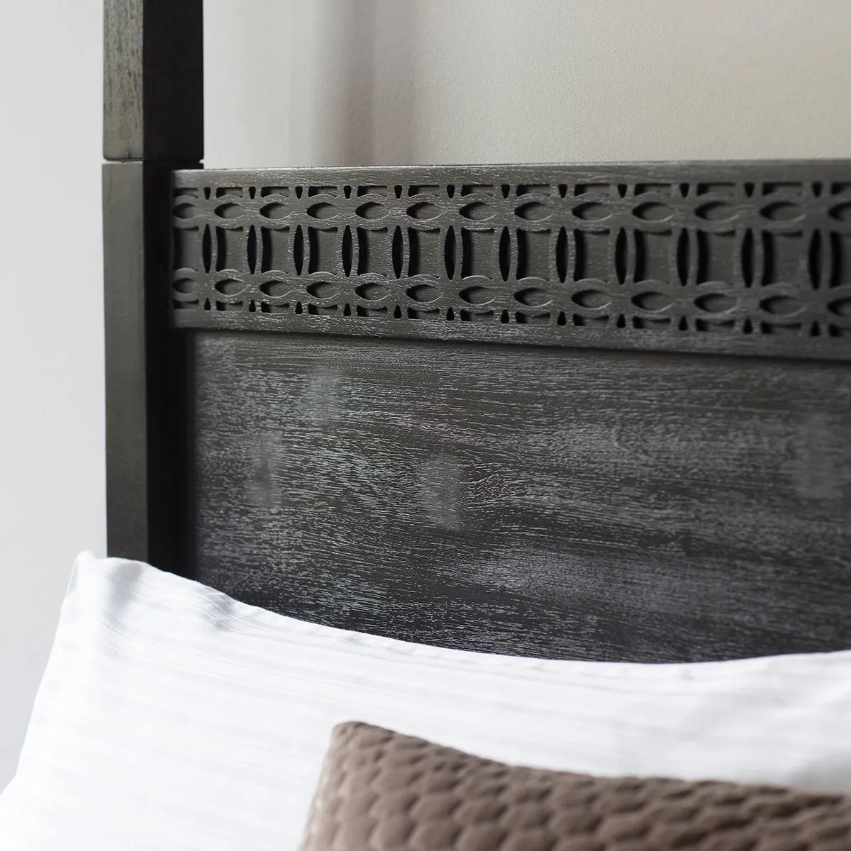 Gallery Direct Boho Boutique 4 Poster 6ft Super King Bed frame with a stunning ethnic inspired inlaid design to the headboard