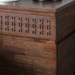 Gallery Direct Boho Retreat Bedside 2 Drawer Chest in brown with an Ethnic inspired design to the top drawer