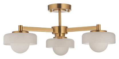 Gallery Direct Boss Ceiling Light Brushed Aged Brass, complete product view on a white background