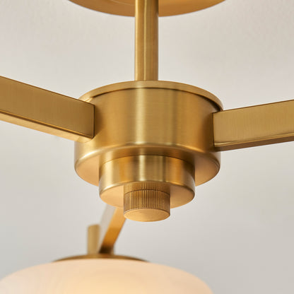 Gallery Direct Boss Ceiling Light Brushed Aged Brass, close-up of the finish and design