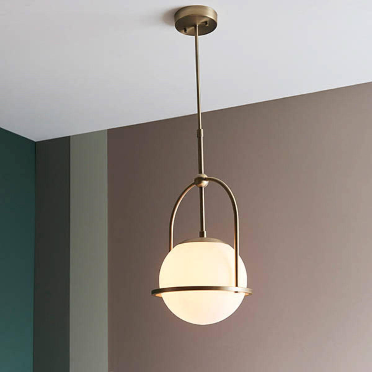 Gallery Direct Boston 1 Pendant light, styled in a room setting