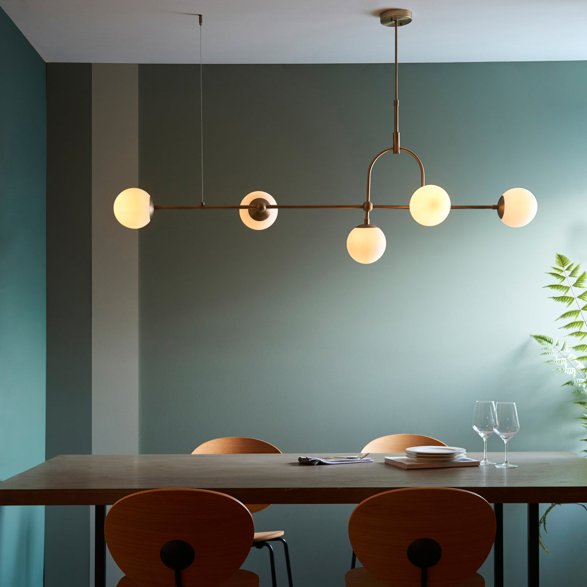 Gallery Direct Boston 5 Pendant Light, styled in a room setting