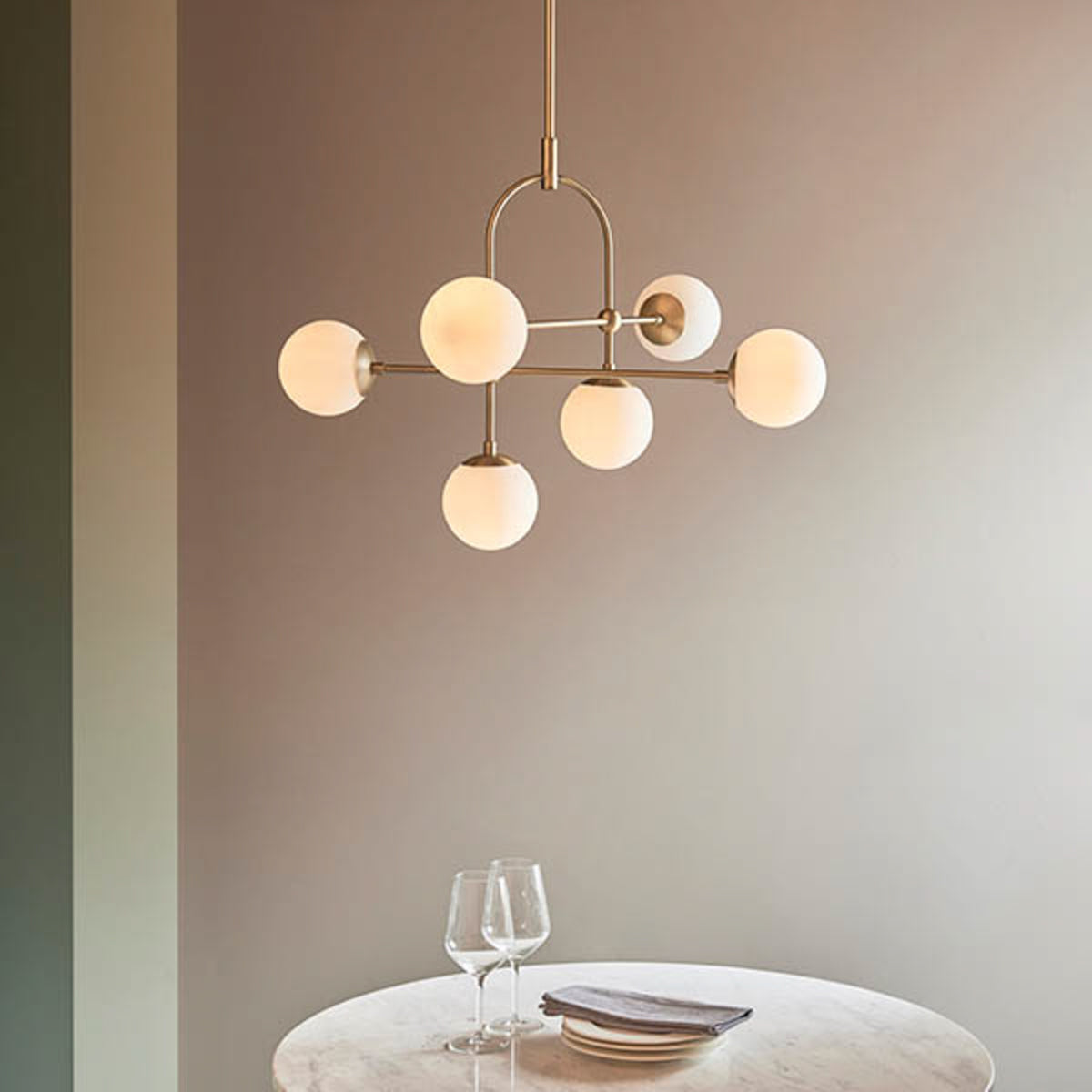 Gallery Direct Boston 6 Ceiling Light, styled in a room setting