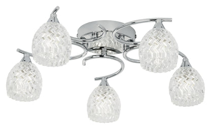 Gallery Direct Boyer 5 Ceiling Lamp Chrome, complete product view on a white background
