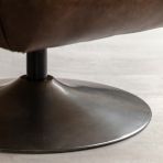 Gallery Direct Bristol Swivel Chair upholstered in a rich Brown Leather, with co-ordinating bronzed metal base