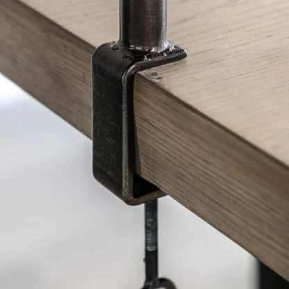 Gallery Direct Brogdale Hanging Bar in Black iron, can be fixed to a table or surface using the adjustable clasp