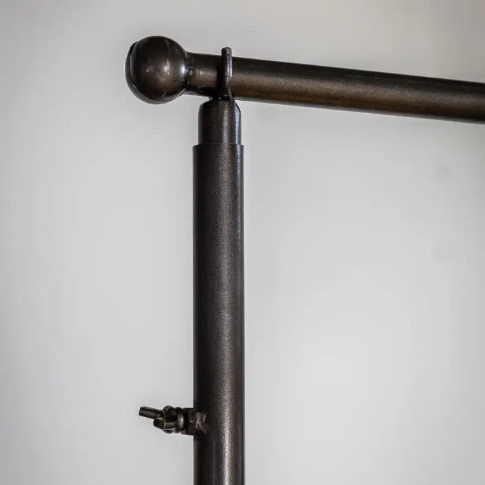 Gallery Direct Brogdale Hanging Bar finished in a sleek Black iron, with adjustable design for functionality