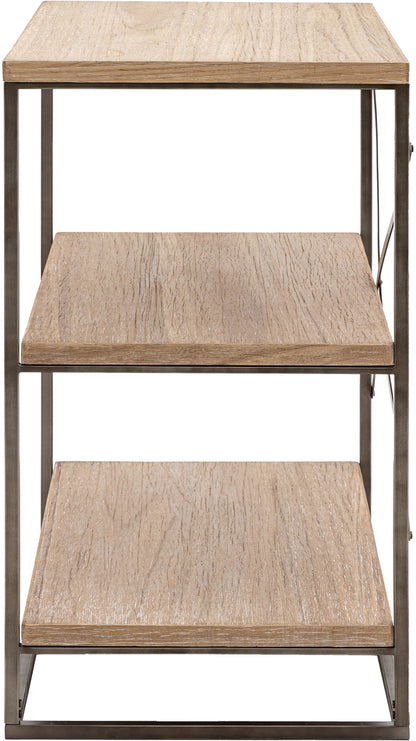 Gallery Direct Brogdale Shelving Display Unit features an open metal frame with wooden shelving