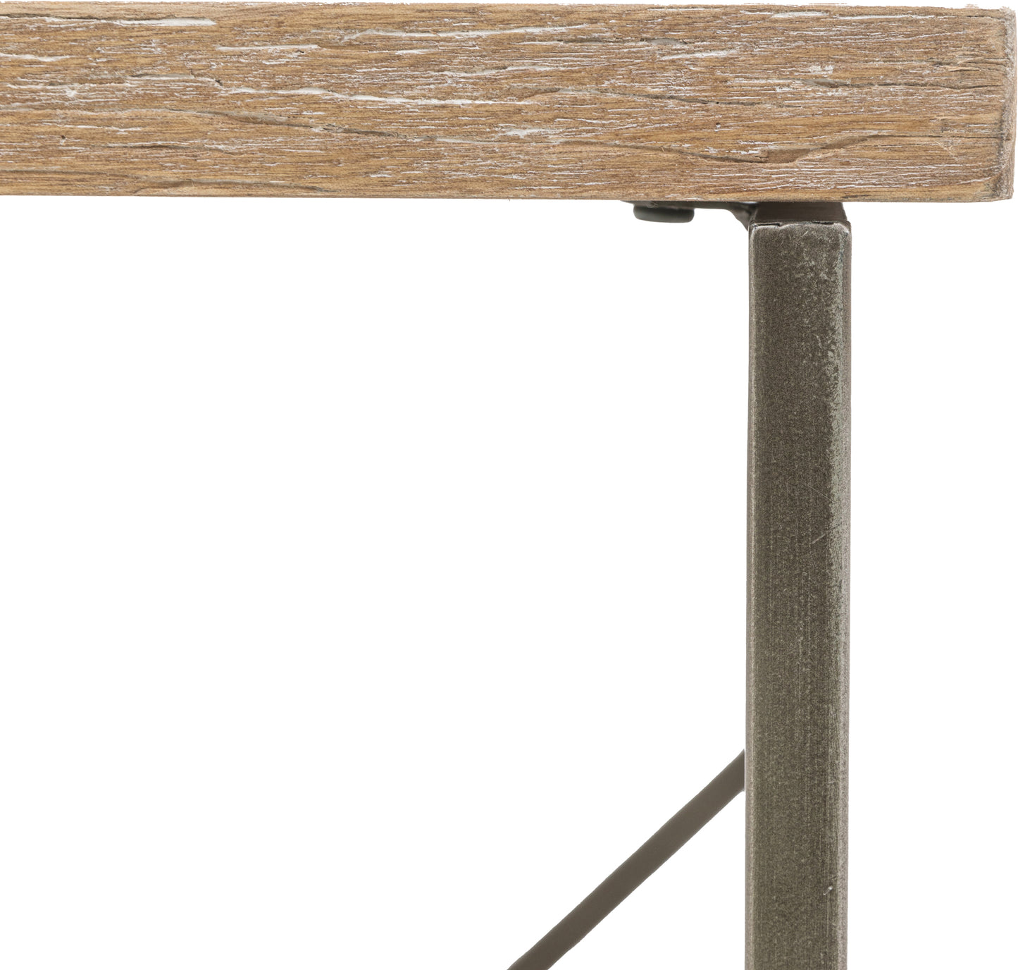Gallery Direct Brogdale Side Table is constructed from a metal frame and warm wooden shelves