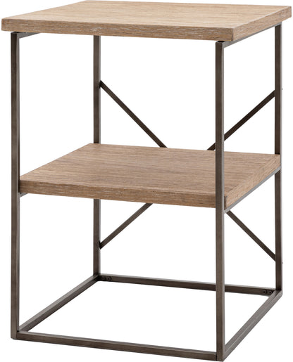 Gallery Direct Brogdale Square Side Table is constructed from wood and metal for a modern industrial feel 