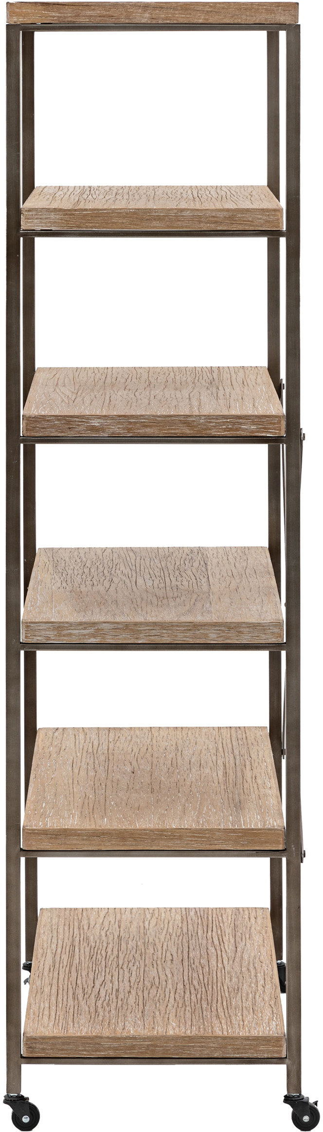 Gallery Direct Brogdale Tall Shelving Display Unit has a narrow upright form and features 5 shelves within a metal frame