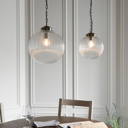 Gallery Direct Brydon Pendant Light Clear Glass Large, styled in a room setting