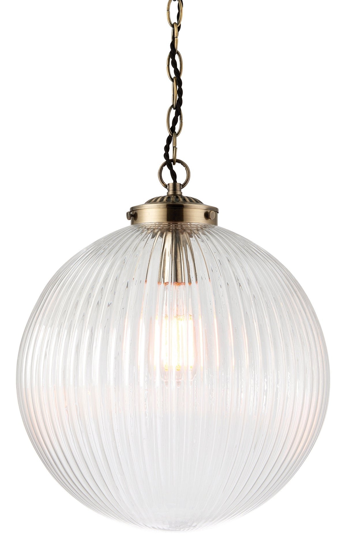 Gallery Direct Brydon Pendant Light Clear Glass Large, complete product view on a white background