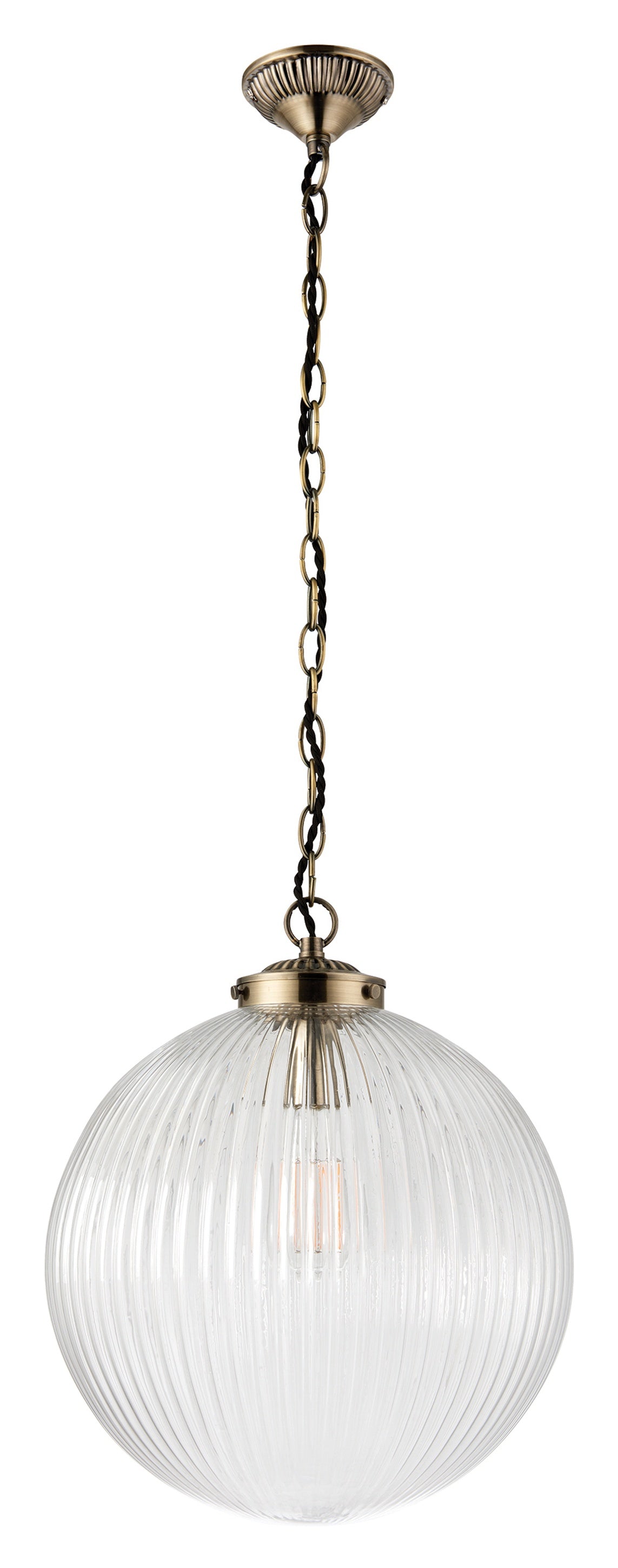 Gallery Direct Brydon Pendant Light Clear Glass Large, complete product view on a white background