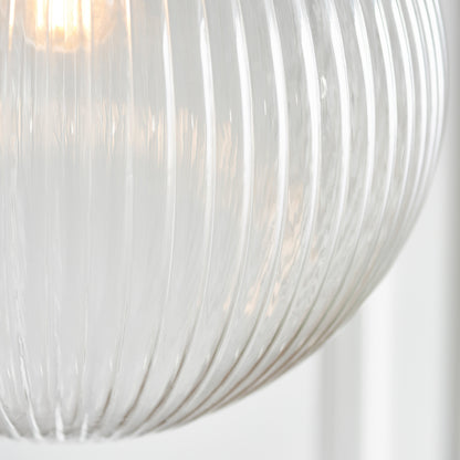 Gallery Direct Brydon Pendant Light Clear Glass Large, close-up of the finish and design