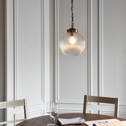 Gallery Direct Brydon Pendant Light Clear Glass Small, styled in a room setting