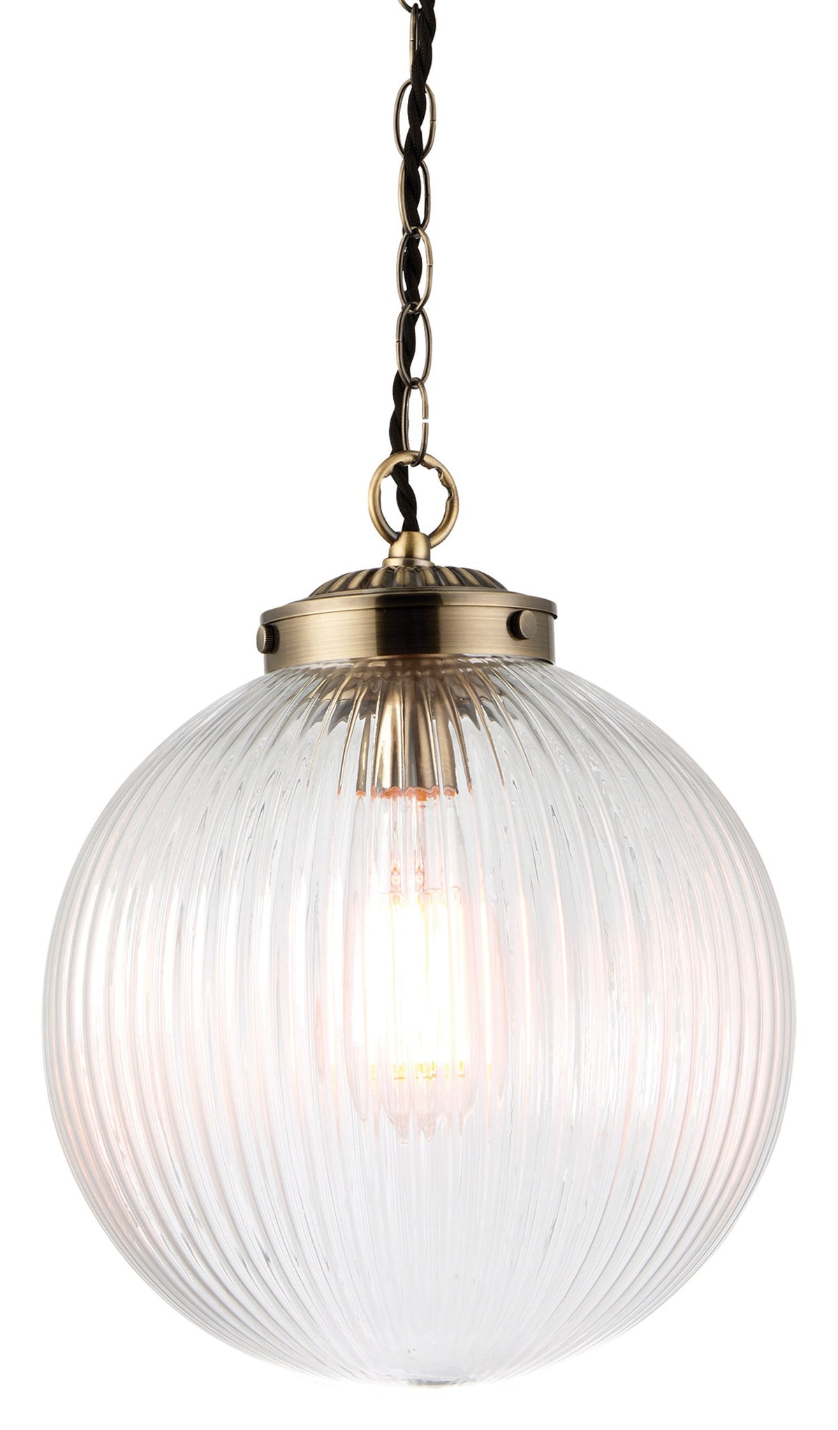 Gallery Direct Brydon Pendant Light Clear Glass Small, complete product view on a white background