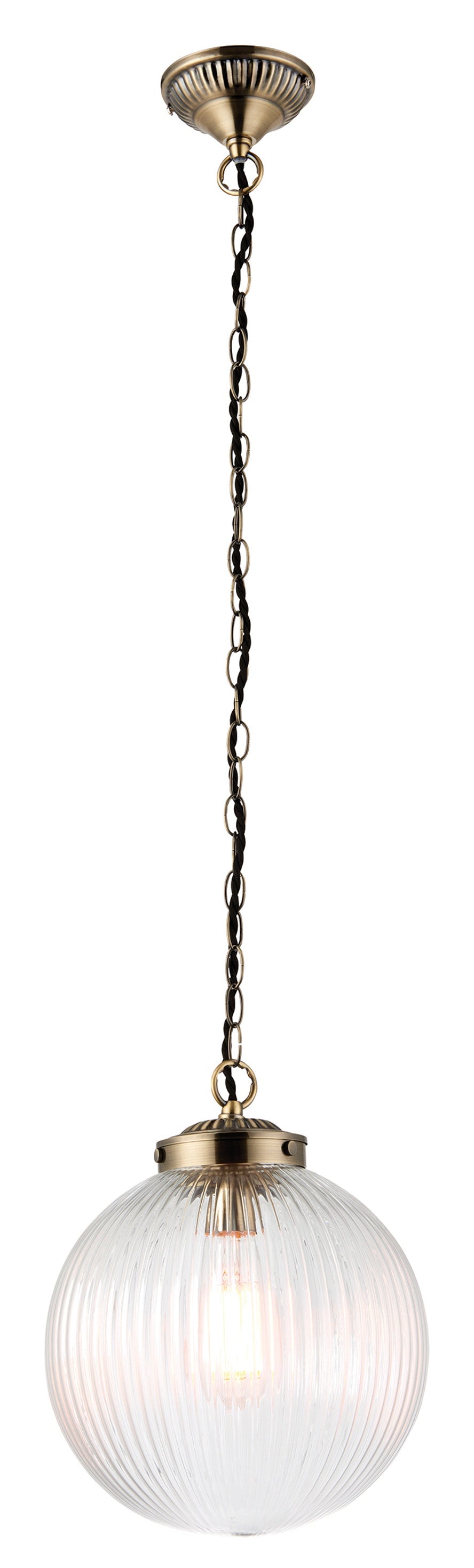 Gallery Direct Brydon Pendant Light Clear Glass Small, complete product view on a white background