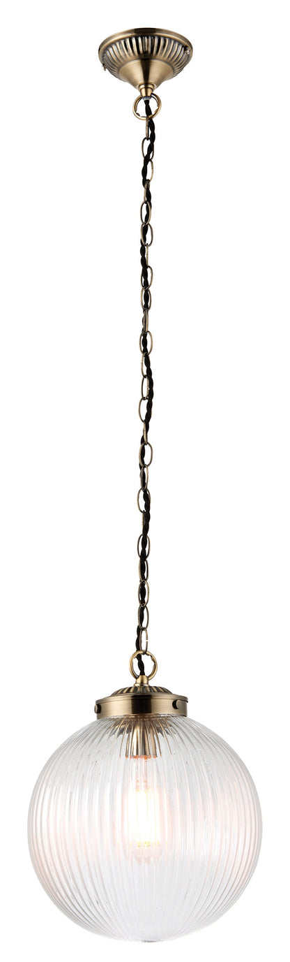 Gallery Direct Brydon Pendant Light Clear Glass Small, complete product view on a white background