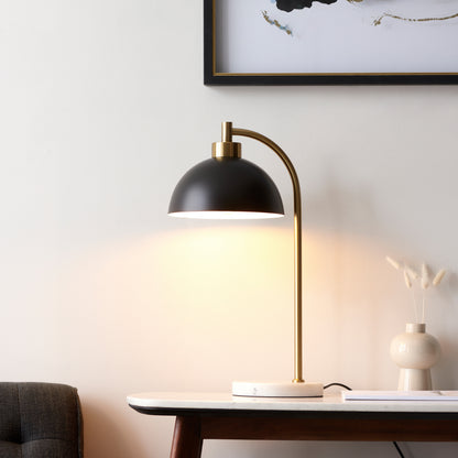 Gallery Direct Buchanan Table Lamp Matt Black, styled in a room setting