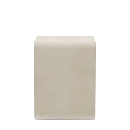 Gallery Direct Caluso Side Table has been crafted from Glass reinforced concrete to create a smooth matt linen surface with gently curved contours