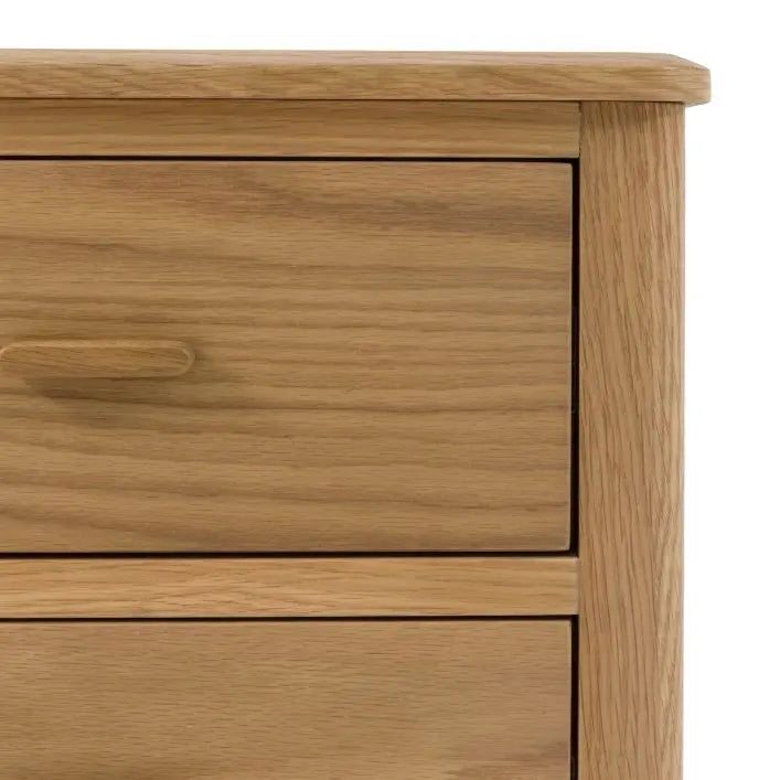 Gallery Direct Camden Bedside Cabinet features 2 Drawers with matching handles in Natural