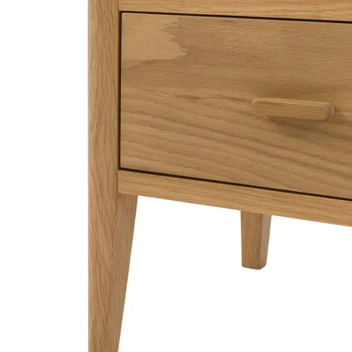 Gallery Direct Camden 2 Drawer Bedside in Natural with warm wood-grain finish