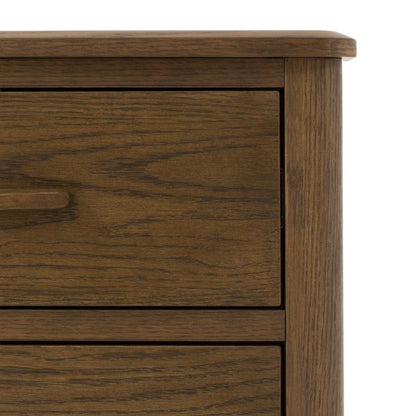 Gallery Direct Camden Bedside Cabinet features 2 drawers with matching handles in a dark Walnut coloured finish