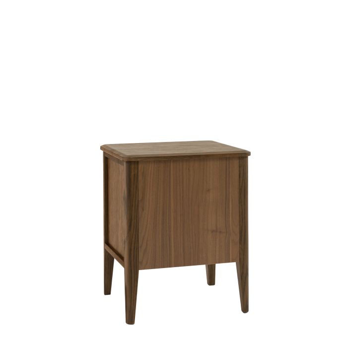 Gallery Direct Camden 2 Drawer Bedside Cabinet in a dark Walnut finish