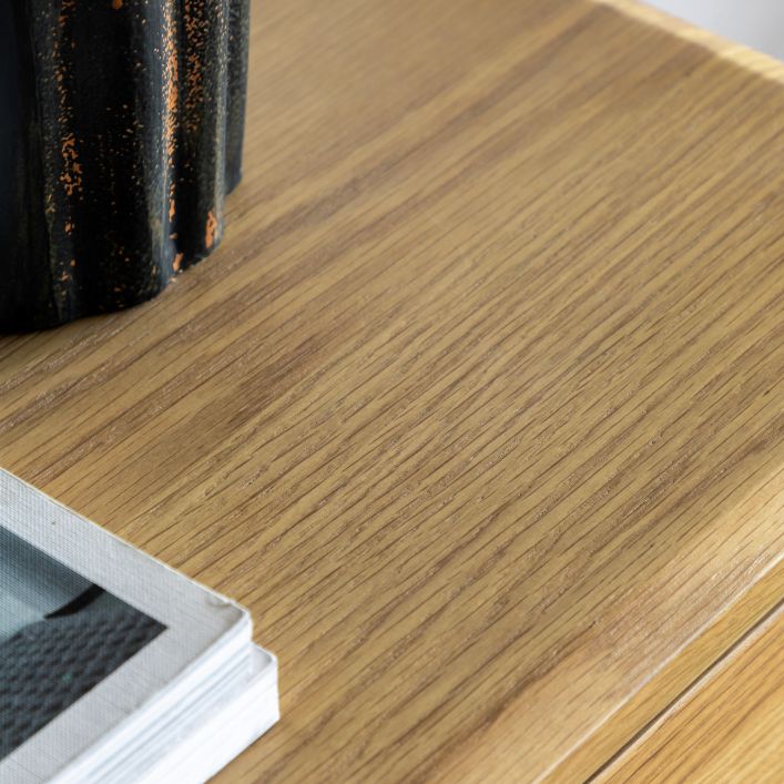 Gallery Direct Camden 2 Drawer Console Table in a Natural warm wood-grain finish 