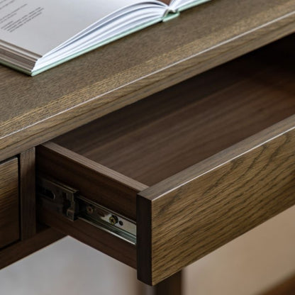Gallery Direct Camden Console Table features 2 Top Drawers in a dark Walnut coloured finish