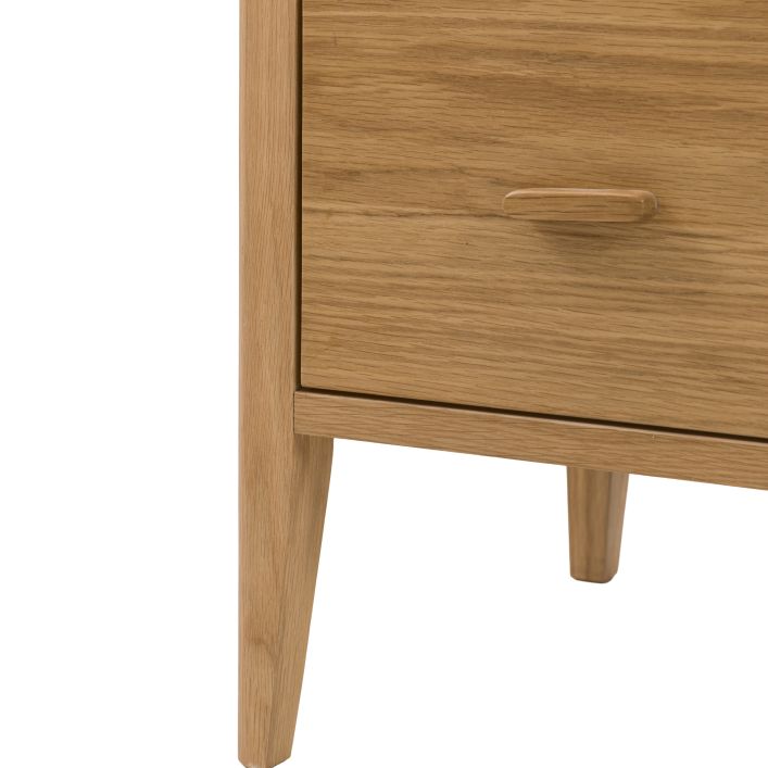 Gallery Direct Camden 3 Drawer Chest features tapered legs in a Natural warm wood grain finish